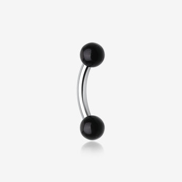 Acrylic Ball Curved Barbell Eyebrow Ring-Black